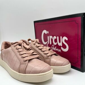 Circus by Sam Edelman Devin Cameo Pink Croco Embossed Sneakers Size 6.5M Women